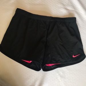 Pink & black nike shorts